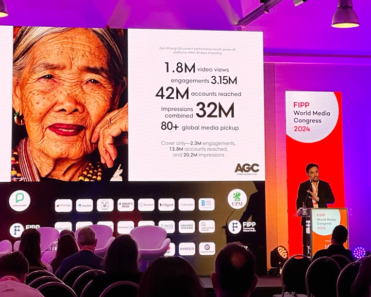 Archie Carrasco Giving Speech at FIPP World Media Congress