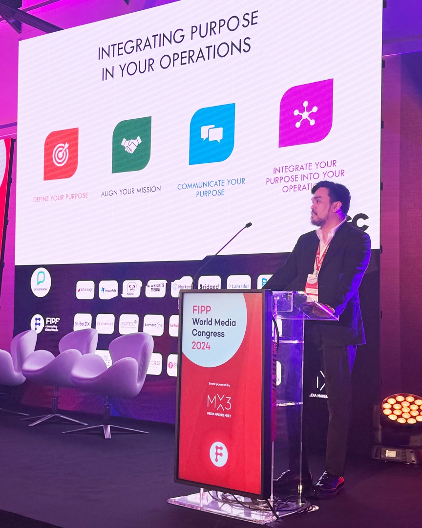 Archie Carrasco Giving Speech at FIPP World Media Congress