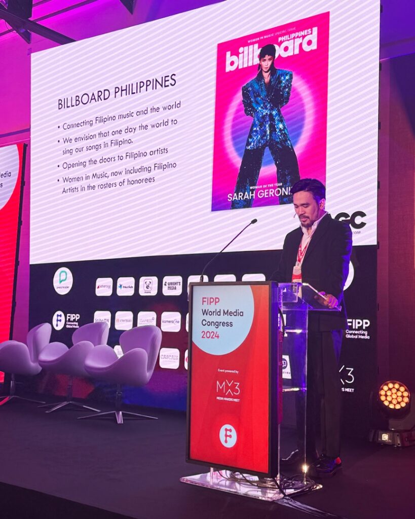 Archie Carrasco Giving Speech at FIPP World Media Congress